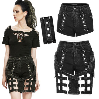 Short en jeans avec jupe cage amovible Short en jeans avec jupe cage amovible