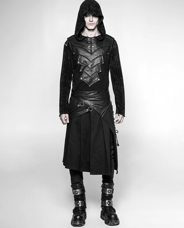 Kilt plissé asymétrique à laçage