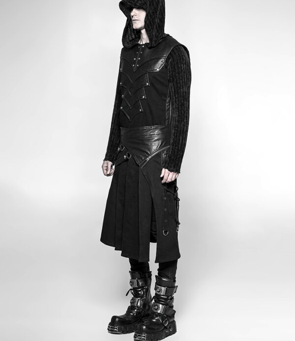 Kilt plissé asymétrique à laçage