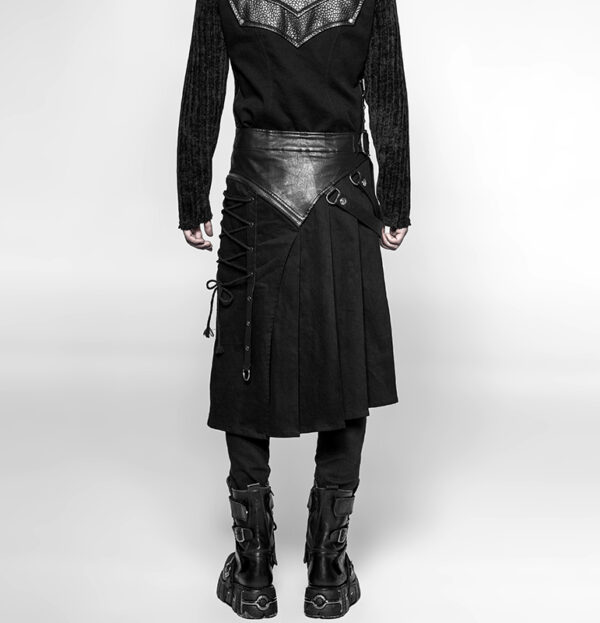 Kilt plissé asymétrique à laçage