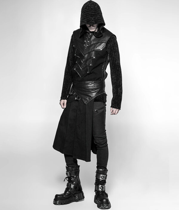 Kilt plissé asymétrique à laçage