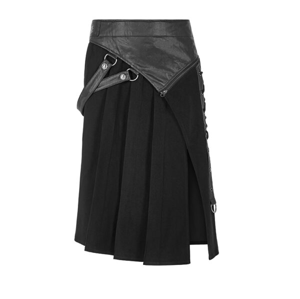 Kilt plissé asymétrique à laçage