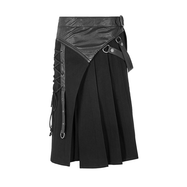 Kilt plissé asymétrique à laçage