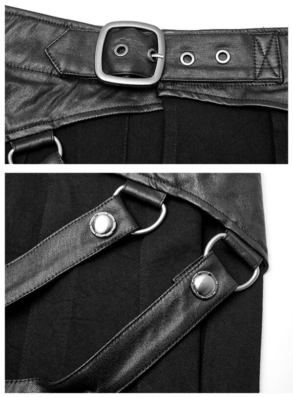 Kilt plissé asymétrique à laçage