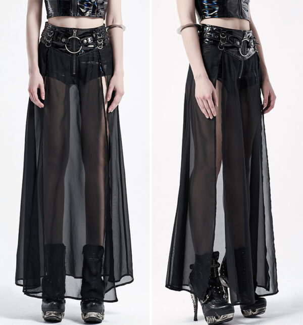 Short jupe en vinyle et voilage