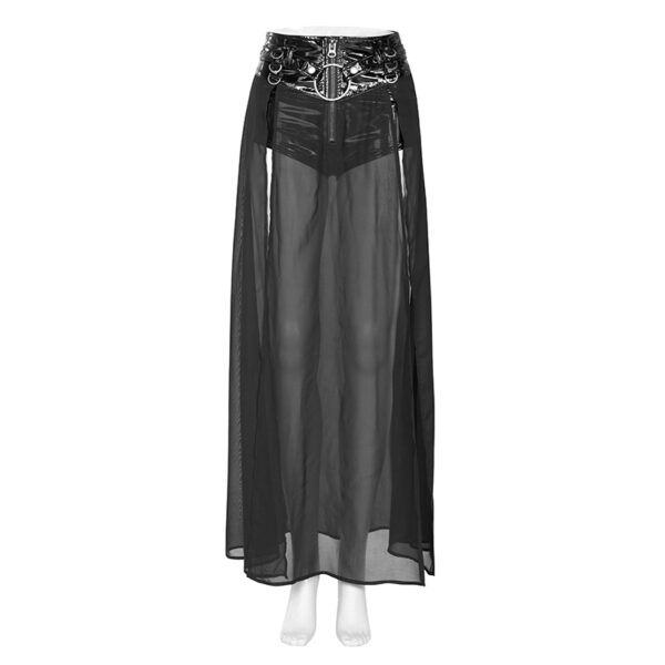 Short jupe en vinyle et voilage