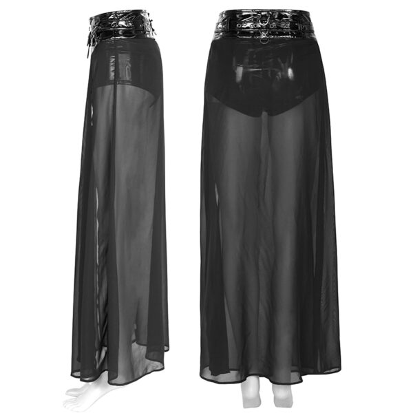 Short jupe en vinyle et voilage