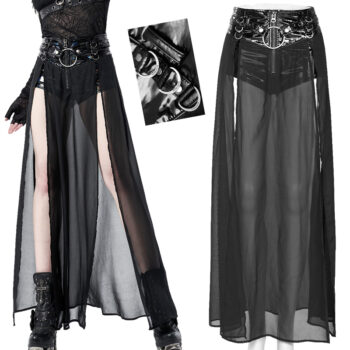 Short jupe en vinyle et voilage Short jupe en vinyle et voilage