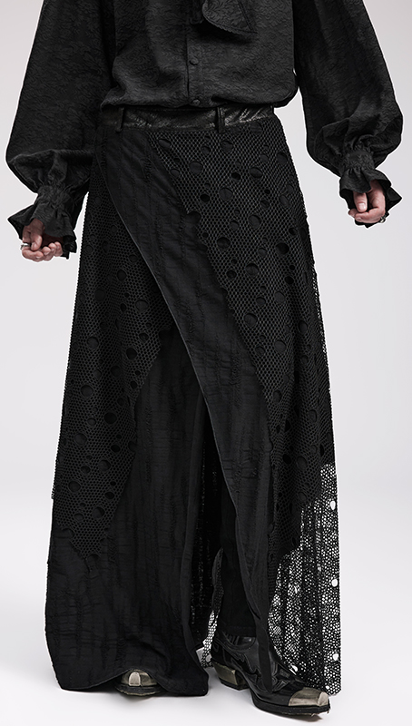 Jupe longue à résille destroy