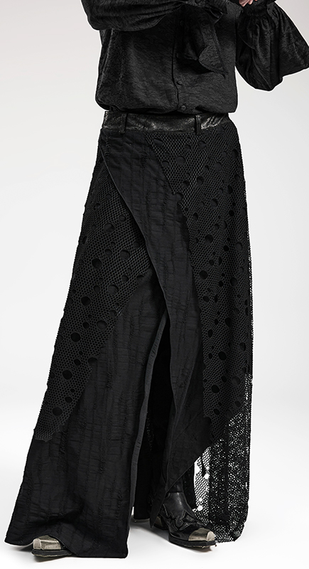 Jupe longue à résille destroy