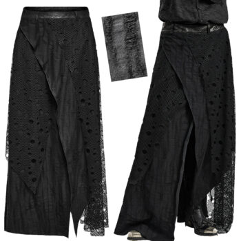 Jupe longue à résille destroy