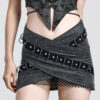 Mini jupe croisée à clous et anneaux Mini jupe croisée à clous et anneaux