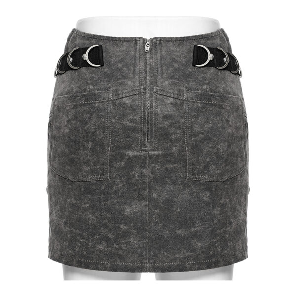 Mini jupe croisée à clous et anneaux Mini jupe croisée à clous et anneaux