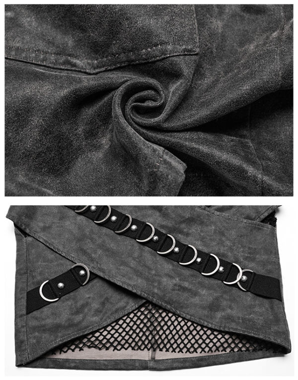 Mini jupe croisée à clous et anneaux Mini jupe croisée à clous et anneaux