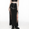 Jupe longue fendue à pointes et laçages Jupe longue fendue à pointes et laçages