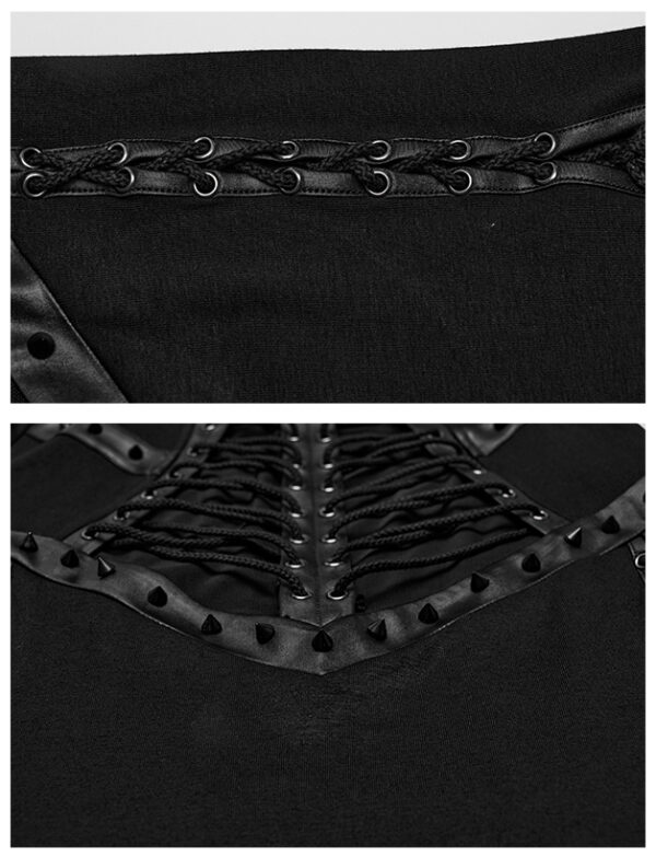 Jupe longue fendue à pointes et laçages Jupe longue fendue à pointes et laçages