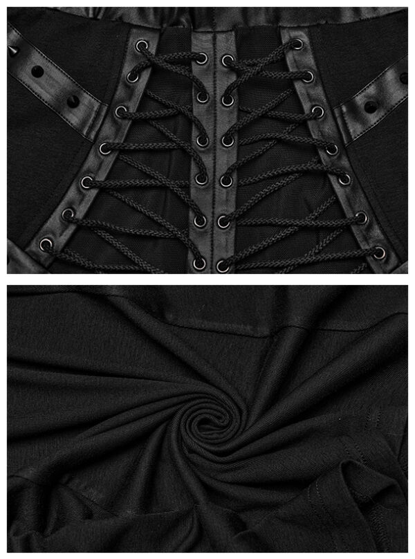 Jupe longue fendue à pointes et laçages Jupe longue fendue à pointes et laçages