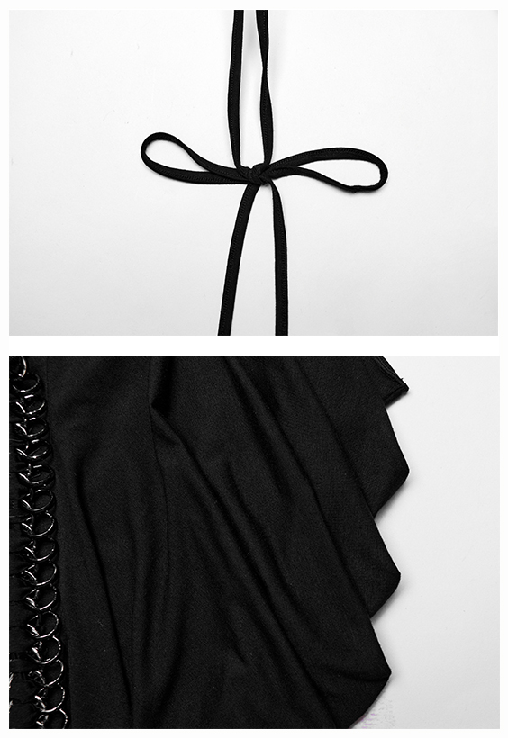 Jupe fendue et drapé à grosse chaîne