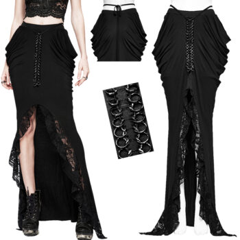 Jupe fendue et drapé à grosse chaîne