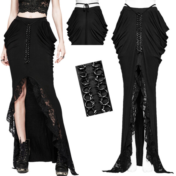 Jupe fendue et drapé à grosse chaîne