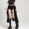 Demi jupe traîne à ceinture Noir