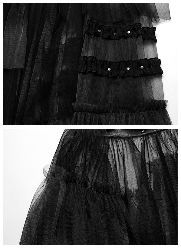 Demi jupe traîne à ceinture Noir