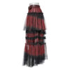 Demi jupe traîne à ceinture Noir & Rouge