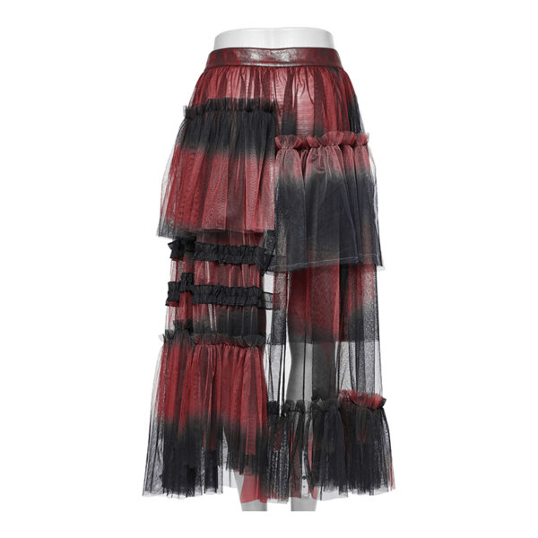 Demi jupe traîne à ceinture Noir & Rouge