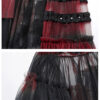 Demi jupe traîne à ceinture Noir & Rouge