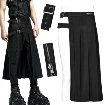 Demi jupe plissée à sangles