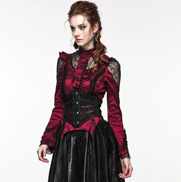 Corset serre-taille en résille à bandes