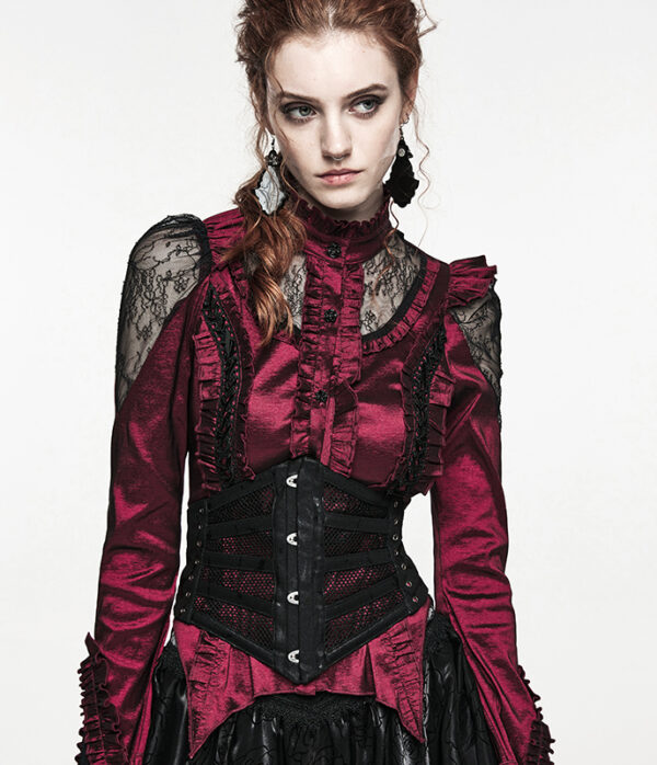 Corset serre-taille en résille à bandes