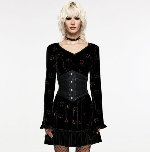 Corset serre-taille en résille à bandes