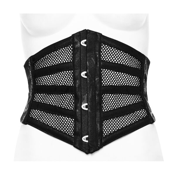Corset serre-taille en résille à bandes
