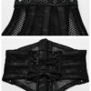 Corset serre-taille en résille à bandes