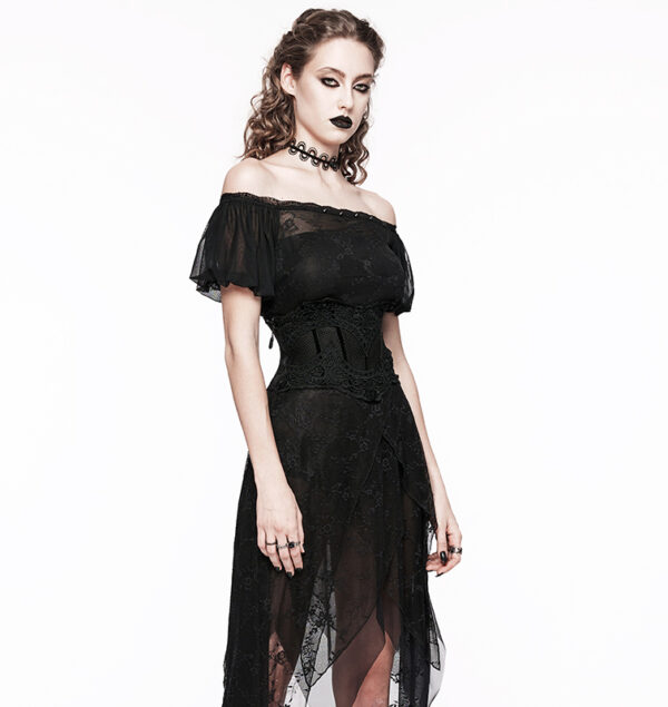 Corset serre-taille en résille brodée