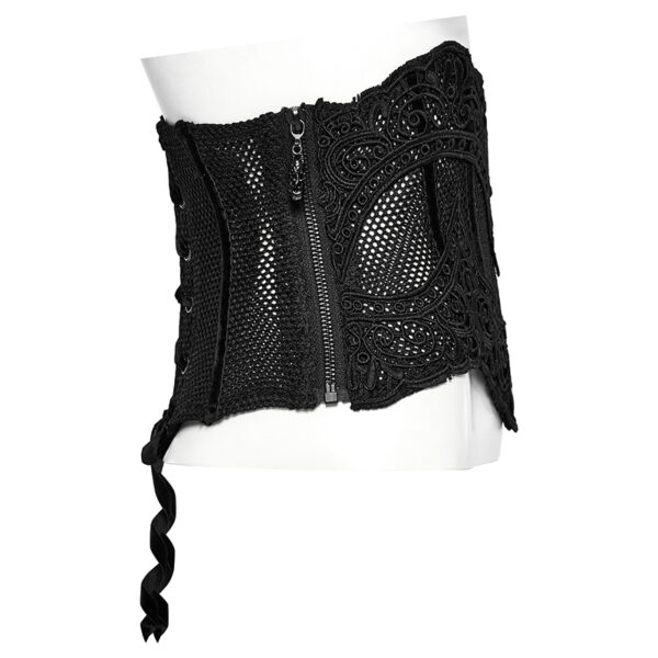 Corset serre-taille en résille brodée
