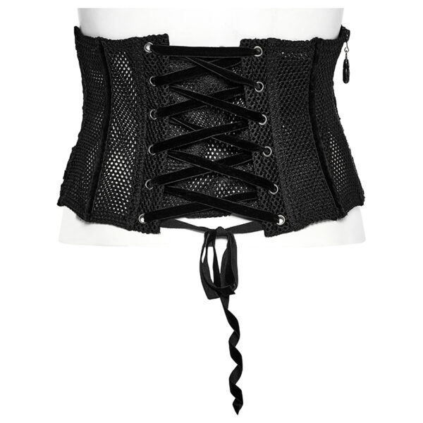 Corset serre-taille en résille brodée