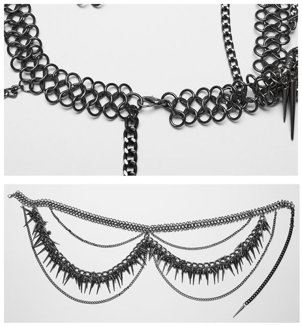 Ceinture bijou en chaînes à pointes Ceinture bijou en chaînes à pointes