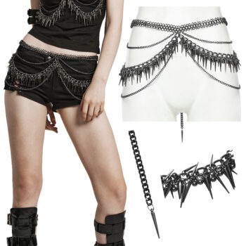 Ceinture bijou en chaînes à pointes