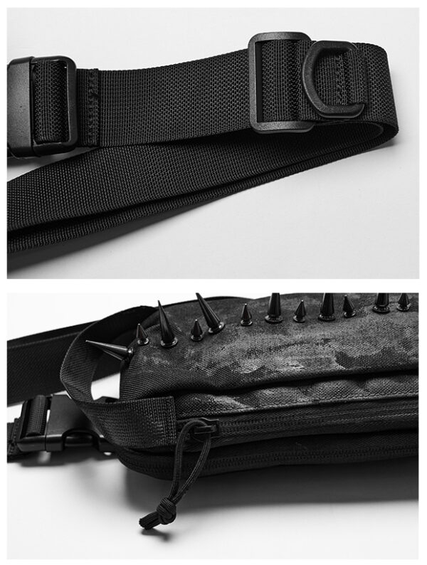 Sac banane à pointes métalliques Noir