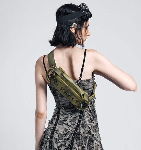 Sac banane à pointes métalliques Kaki Sac banane à pointes métalliques Kaki