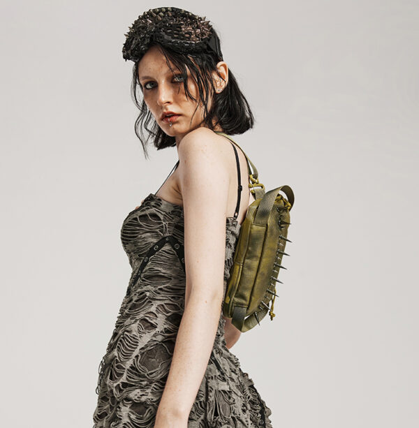 Sac banane à pointes métalliques Kaki Sac banane à pointes métalliques Kaki