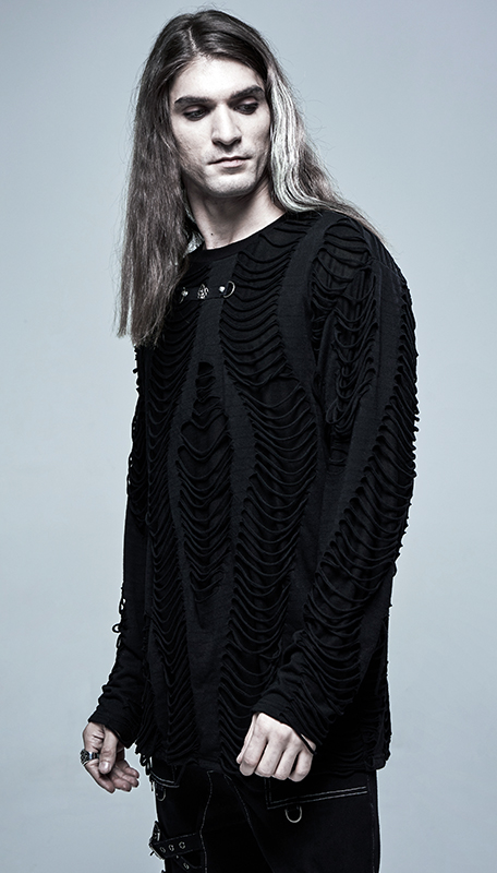 Haut destroy à tête de mort métallique