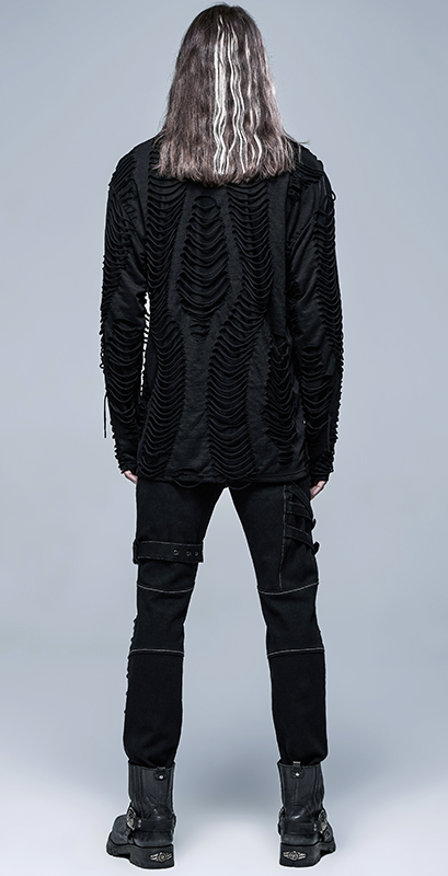 Haut destroy à tête de mort métallique