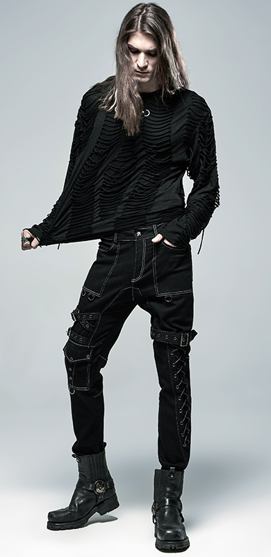 Haut destroy à tête de mort métallique