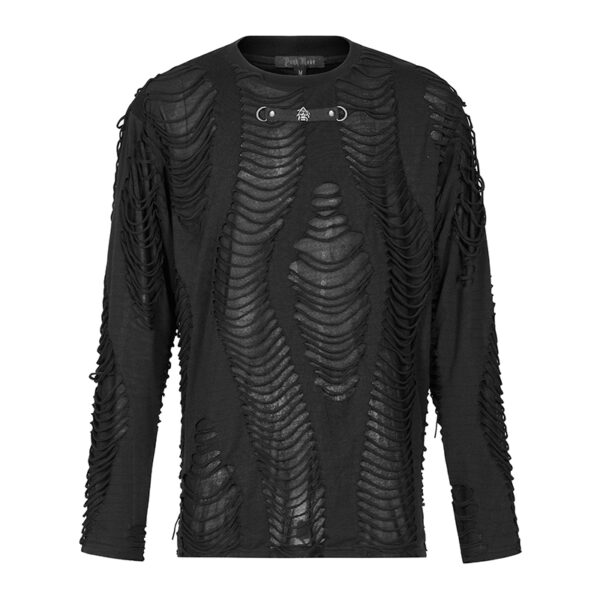 Haut destroy à tête de mort métallique