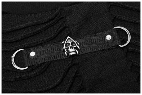 Haut destroy à tête de mort métallique