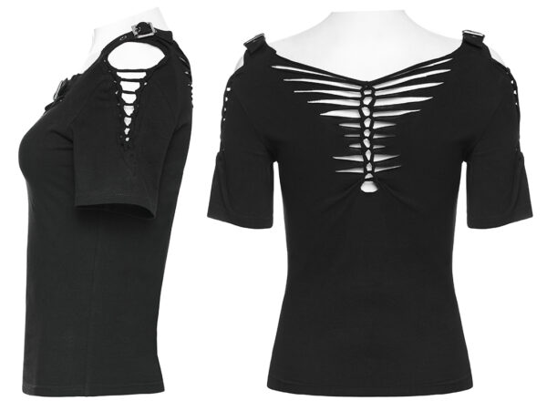 T-shirt à laçages effet déchiré