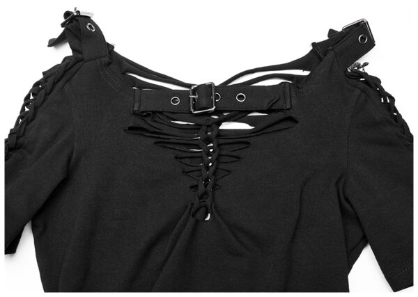 T-shirt à laçages effet déchiré